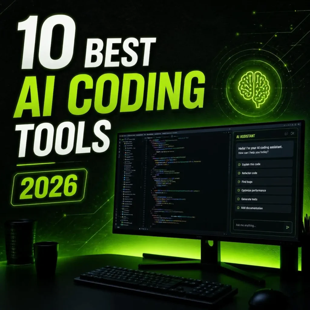 Code editor with an AI coding assistant suggesting code on a developer's monitor
